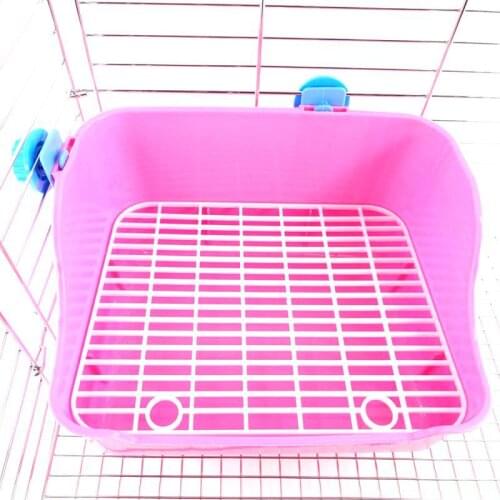 Pet Rabbit Guinea Pig Chinchillas Toilet Plastic Multicolor Rabbit Cleaning Rabbit Toilet Buckle Design Small Pet Accessories