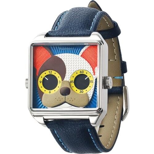 New French Fighting Dog Duke Little Monster Watch Square Waterproof Quartz Watch