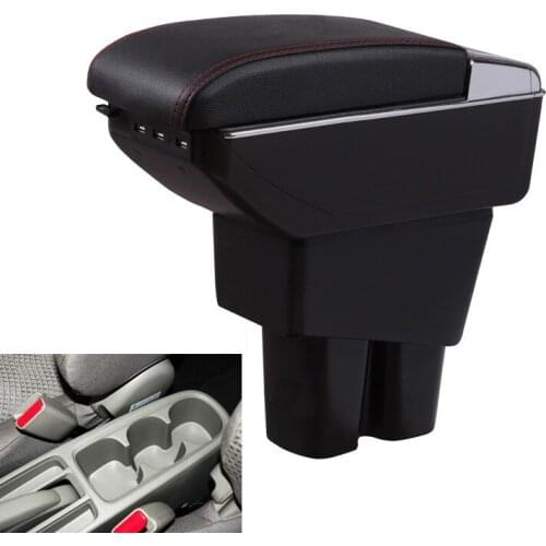 For Honda City armrest box PU Leather central Store content box cup holder interior car-styling products accessories 06-09
