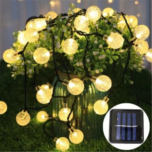 Christmas Lights Solar String Lights Crystal Balls Street Garland Waterproof Christmas Decorations Outdoor Garden for Home Decor