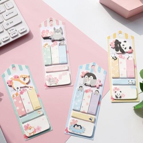3pcs Penguin Happy Shiba Kawaii Cute Memo Pad Sticky Notes Memo Notebook Stationery Papelaria Escolar School Supplies