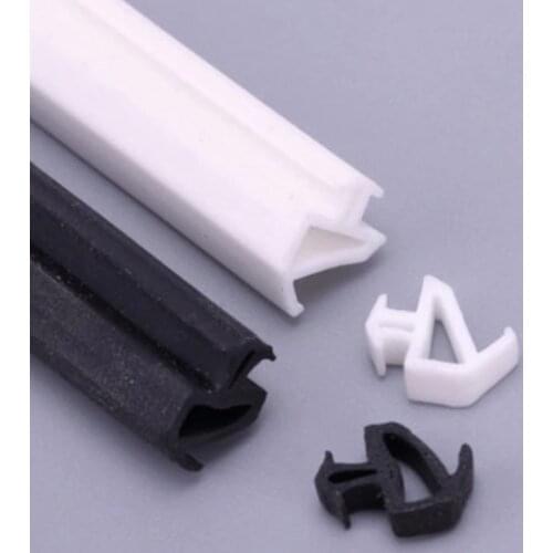 Tubular Gasket Weatherstrip Aluminium Door Window Slot Seal Strip Triangle Silicone Rubber 5 x 12m 10m Black White Brown