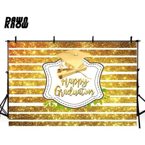 DAWNKNOW Happy Graduates Vinyl Photography Background For Baby Shimmer Photo Shoot Backdrop For Wedding Photo Studio lv1748