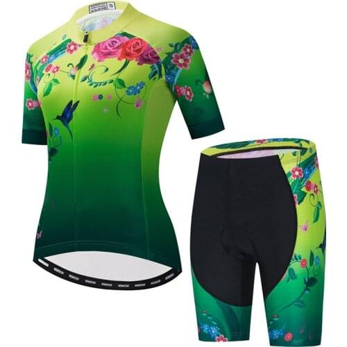 Weimostar Green Cycling Clothing Women Summer Mountain Bike Clothing Short Sleeve Cycling Jersey Set Pro Bicycle Jersey Suit