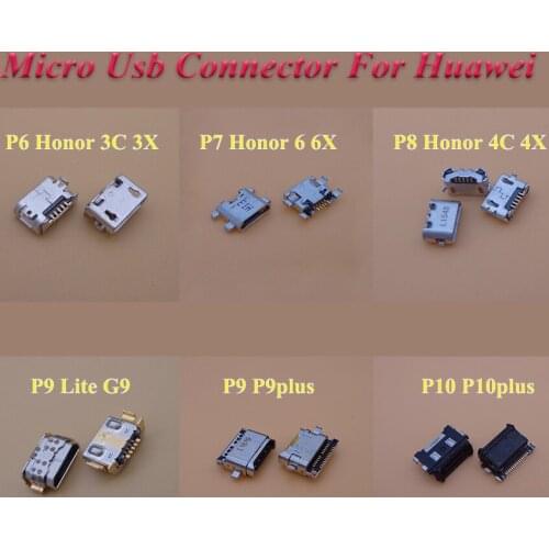 1PCS Micro USB Connector Port Sockect for Huawei P6 P7 P8 P9 P10 P9 Lite Plus G9 Charging port Plug for Honor 3C 3X 4C 4X 6 6X