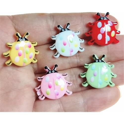 10/30Pcs/Pack 20*21mm Resin Flatback Ladybugs Cabochons-DIY Scrapbooking Miniatures-Children Hair Pin Decoration Parts