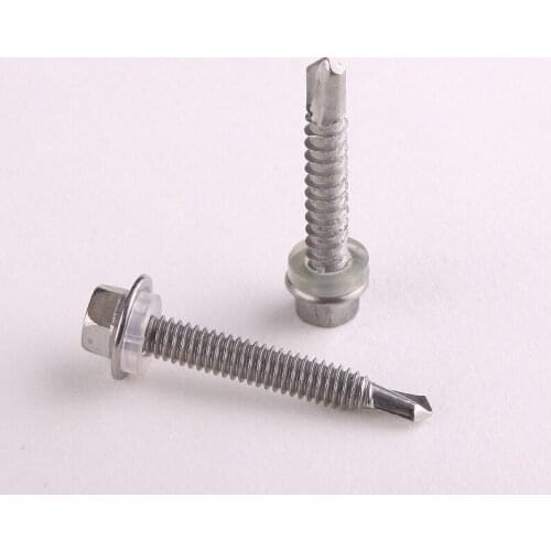 10PCS 410 Stainless Steel Hexagonal Watt Center With Pad Self - Drilling Self - Drilling Screws M4.8