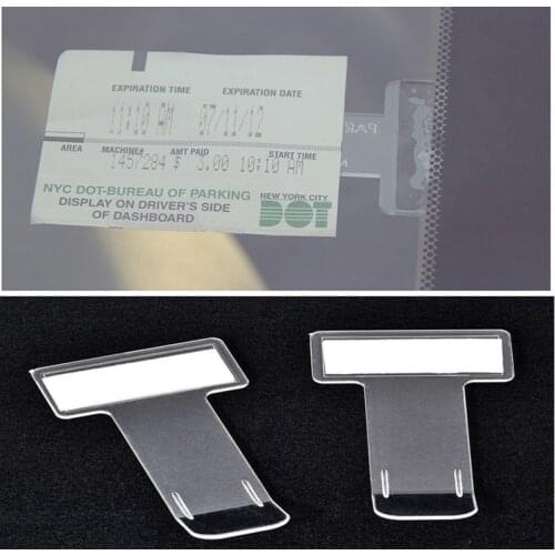 2pcs Car Ticket Permit Clip Car Mini T-shape Transparent Mount Style Windscreen Fastener Stickers Auto Products Car Accessories
