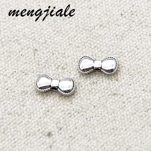30pcs Wholesale Metal Alloy Bow Tie Spacer Beads For Charm Jewelry Making DIY Necklace Bracelet Supplies