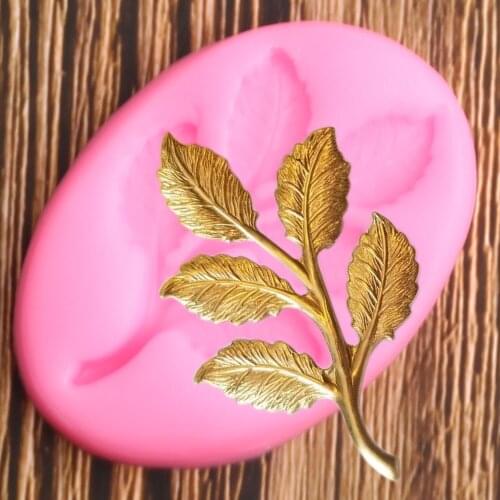3D Tree Leaves Silicone Mold Fondant Resin Clay Mould Cake Decorating Tools Candy Chocolate Gumpaste Moulds