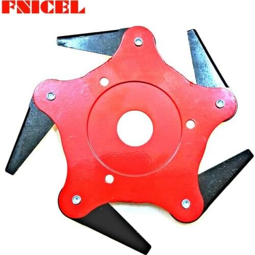 FINCEL 5 Teeth Brush Cutter Blade Trimmer Metal Blades Trimmer Head 65Mn Garden Grass Trimmer Head For Lawn Mower