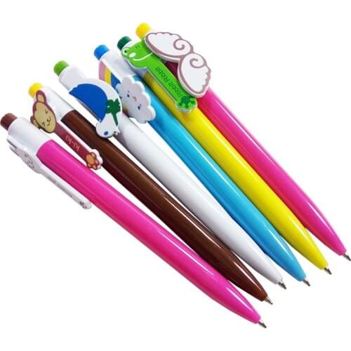 60pcs/lot New Cartoon Plastic Rainbow Ballpoint Pen School Office Supply Gift Stationery Papelaria Escolar Free Shipping