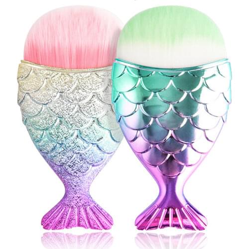 Mermaid Nail Acrylic Brush Remove Cleaning Dust Powder Makeup Brushes for Manicure Pedicure Nail Supplies Art Accessaries Tool