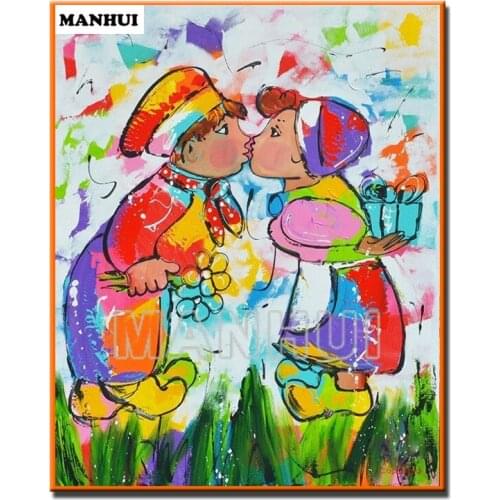 Diamond spuare pattern diamond embroidery Two loving children diamond painting full Diamond Cross stitch Mosaic pictures MH296