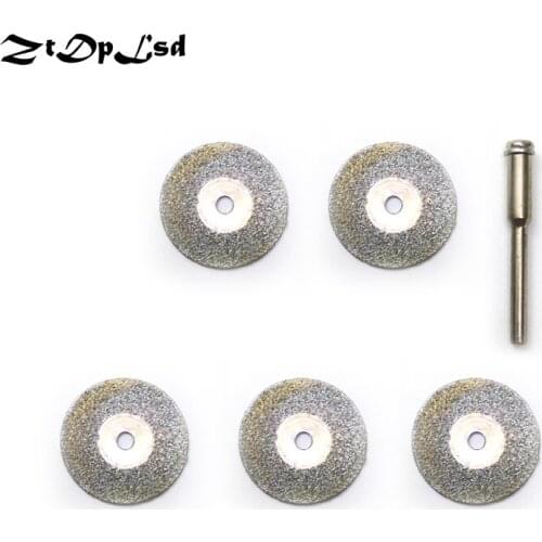 ZtDpLsd 5 Pcs 20mm Diamond Cutting Discs Cut Off Blade for Dremel Rotary Tool Abrasive Disc Dremel Accessories Disco De Corte