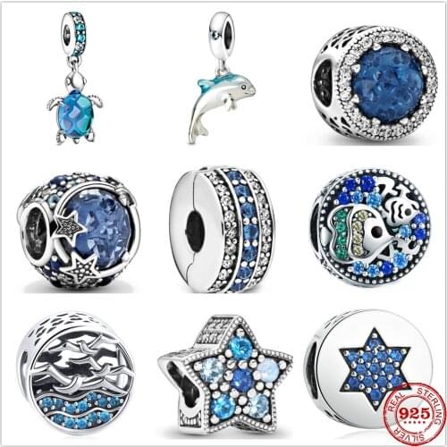 Hot selling 100% 925 sterling silver ocean fish dolphin tortoise pendant fit original pandora bracelet making fashionable women