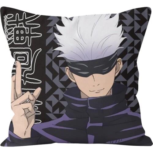 Anime Jujutsu Kaisen Pillowcase Double Sides Printed Gojo Satoru Pillow Cushion Cover Home Sofa Soft Throwing Pillow Case 45x45c