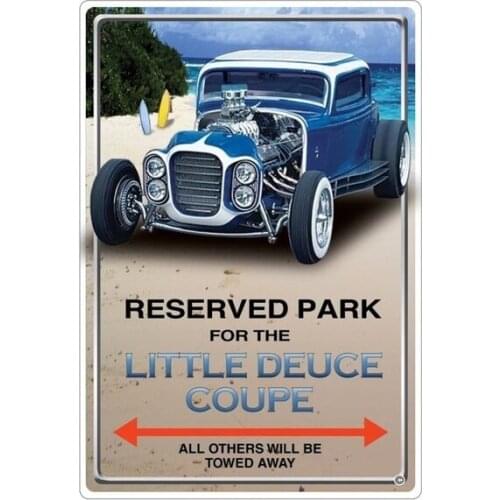 Hot Rod Parking Tin Sign Sign Wall Poster Wall Decor Home Office Bar Pub Store Garage Coffee Shop Hotel Man Cave Club