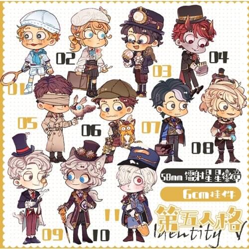 HOT Anime Identity V Eli Clark Norton Campbell Cute Keychain Badge Gifts Button Brooch Pins Clothing Decor Cosplay Keyrings Xmas