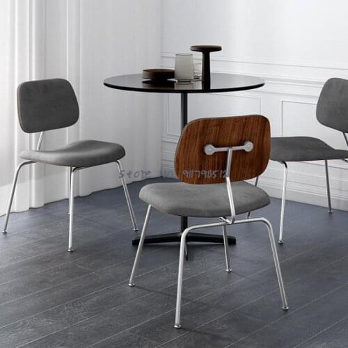 Italian minimalist home dining chair backrest modern minimalist flannel designer dining chair nordic light luxury makeup chair