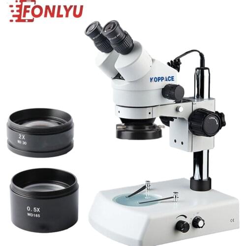 KOPPACE 3.5X-90X Binocular Stereo Microscope,WF10X/20 Eyepieces,Mobile Phone Repair Microscope,Upper and Lower LED Light Source