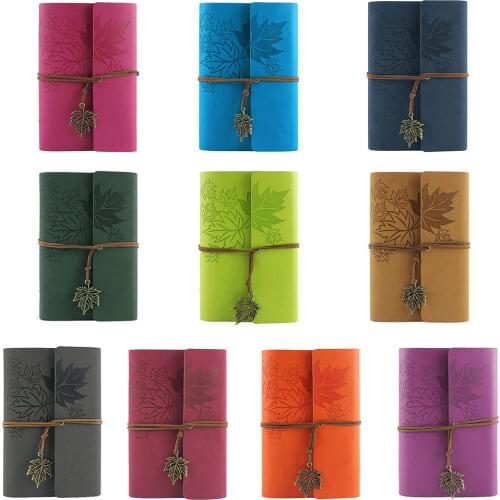 Leather Writing Journal Notebook, Classic Spiral Bound Notebook Refillable Diary Sketchbook Gifts with Unlined Travel Journals