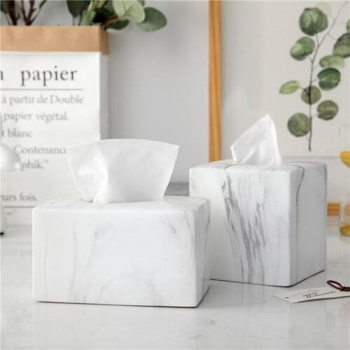 Creative Tissue Box Container White Square Removable Storage Tissue Box Rectangle Modern Servilletero Tissue Boxes BG50TB