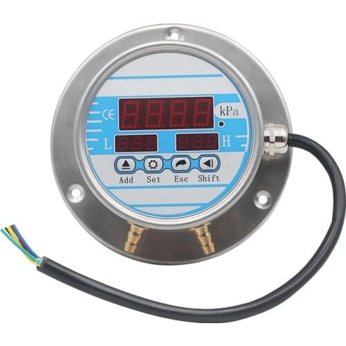 Wireless Digital Differential Pressure Gauge Water/Oil/Air 4-20mA Output Manometer -10-0-10kPa Differential Manometer