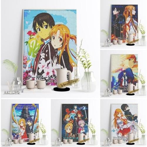 Sword Art Online Hot Japanese Anime Wall Art Prints Poster Manga Character Canvas Painting Fans Collection Gift Otaku Home Decor