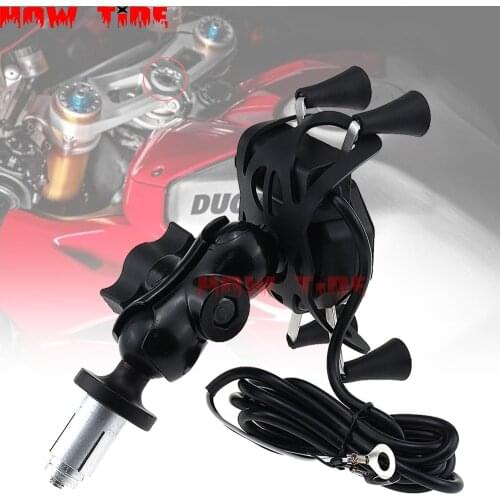 Mobile phone holder USB charger for DUCATI MONSTER 659 696 796 821 900 1000 1100 1200 / S motorcycle GPS navigation bracket