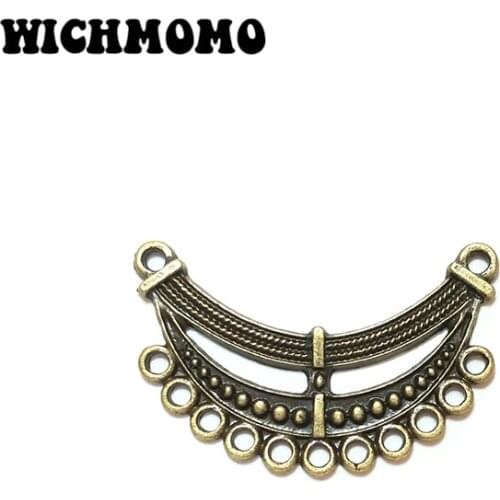 2019 Fashion 48mm 3pieces/bag Zinc Alloy Bronze Porous Connector Charms Linker for DIY Necklace Earring Jewelry Accessories