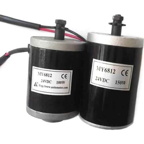 MY6812 Dc 150w 24v / high speed motor with sprocket , scooter small brush motor