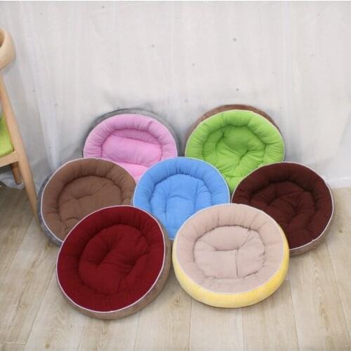 Soft Pet Dog Bed & Mat Round Cat Cot Nest Pet House Dog Cushion Plush Pad Puppy Lounger Sofas Products for Small Medium Dogs SML