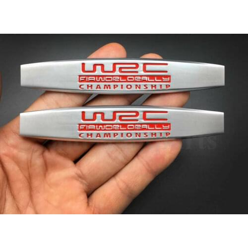 2pcs WRC World Rally Championship Auto Car Trunk Emblem Sticker Fender Badge