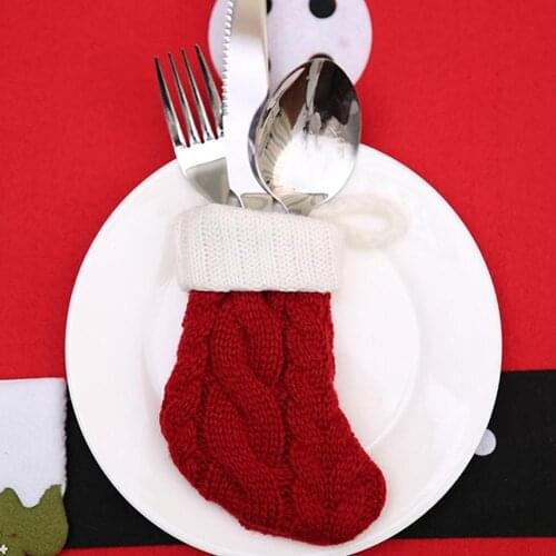 New Christmas Tree Hanging Gift Sock Cutlery set Christmas Decoration Stocking Sock Gift Candy Bags Lovely Gift Bag
