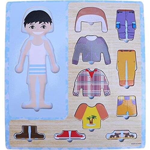 NEW Kids Toys Children Early Educational Figure Puzzle Games Baby Boys Girls Dress Up Toys Gift Baby Clothing Matching Puzzle