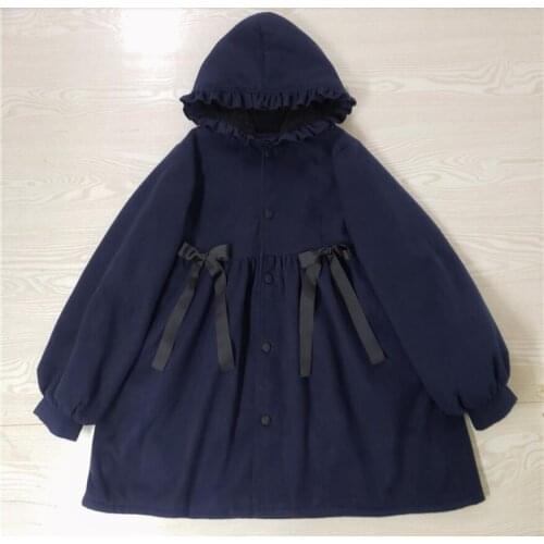 Autumn / Winter Womens New Lolita Woolen Cloak Lolita Coat Sweet Cute Loli Warm Long Sleeve Jacket