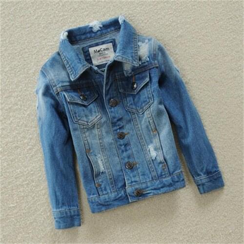 2-14Y Baby Boys Outerwear & Coat Girls Hole Denim Jackets Coats New 2018 Fashion Spring Children Outwear Coat Kids Denim Jacket