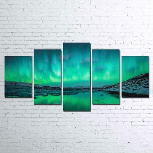 Aurora-Borealis 5 PIECE CANVAS FOR LIVING ROOM