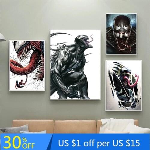 Marvel Popular Canvas Painting Venom Deadly Guardian Poster Living room Bedroom wall Decoration Painting wall art Cuadros Decor