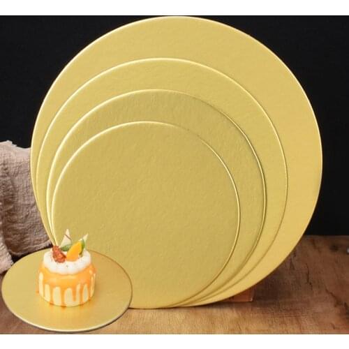 SHENHONG Golden 10-40CM Disposable Cake Circle Base Boards Round Coated Cakeboard Cake Plate Decorations Pastries Displays Tray