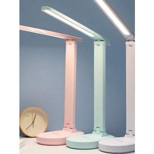 LED Desk Lamp Touch Bright Table Dimmable Foldable Reading USB Charging Light For Home Student Eye Protect