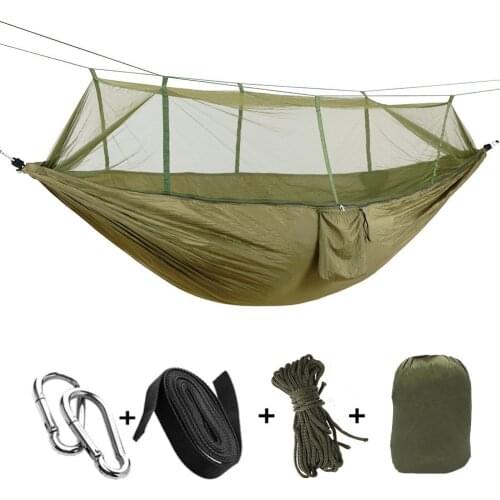 Outdoor Hammock for Backpacking Camping Hanging Bed With Mosquito Net Sleeping Hammock Parachute swings Hammock