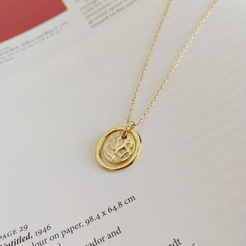 WTLTC 925 Sterling Sliver Textured Coin Pendant Necklaces for Women Hammered Circle Disc Necklace Drop Charms Layered Chokers