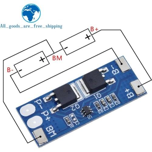 TZT 2S 7.4V lithium battery protection board 8A working current 15A current limit/Overcharge discharge protection
