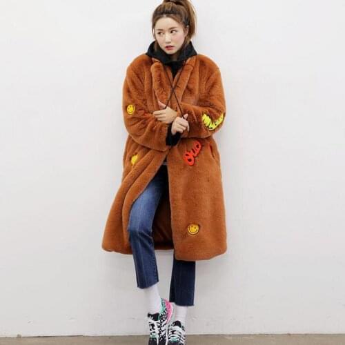 2020 Korean Version Of The New Imitation Rabbit Fur Coat Loose Coat In The Long Paragraph Large Size Womens Fashion Coat