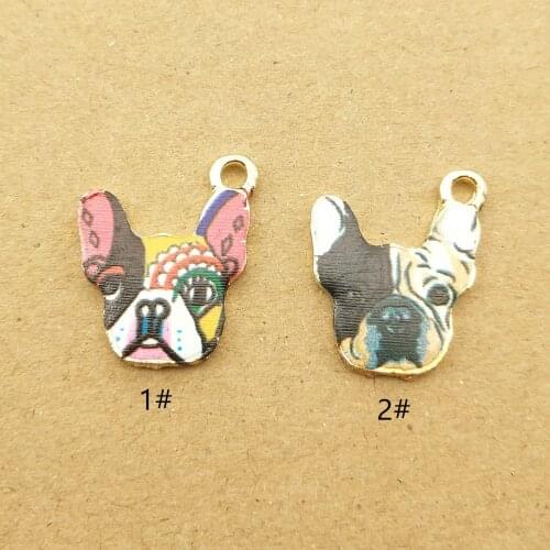 10pcs 16x18mm enamel dog head charm for jewelry making fashion earring pendant fashion charms