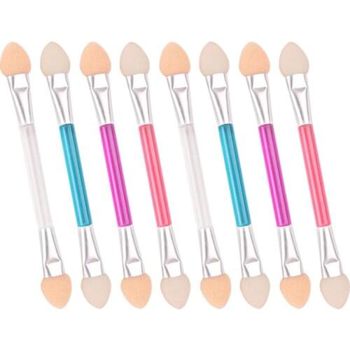 10Pcs/Set 4 Colors Eyeshadow Applicator Pro Sponge Double Ended Make Up Supplies Portable Eye Shadow Brushes Tools Products