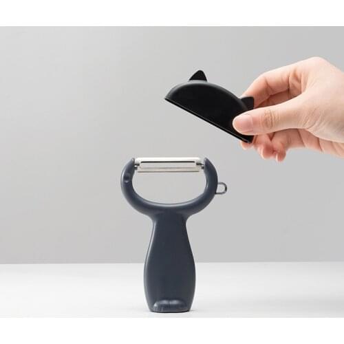2Pcs Potato Peeling Tools Slicer Kitchen Accessories Cartoon Cat Fruit and Vegetable Peeler with Cover Paring Knife Cucumber
