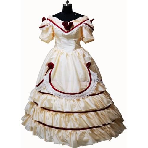2020 New champagne victorian Halloween Cosplay dress Colonial Georgian Renaissance Gothic Historical dress D-360